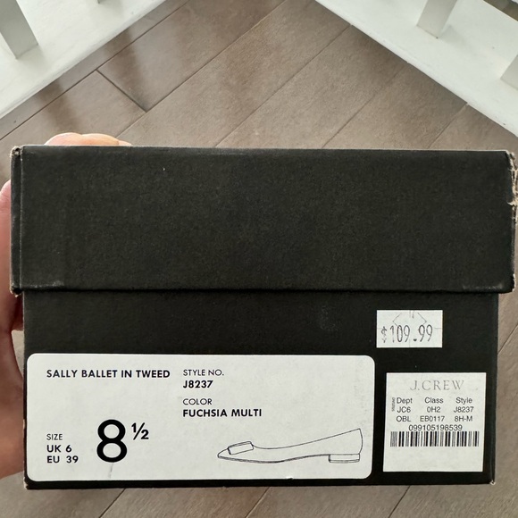 JCrew Sally Ballet Flat in Tweed w/ Glitter Bow - Picture 11 of 12